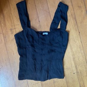 Reformation black sweetheart neckline top size 8